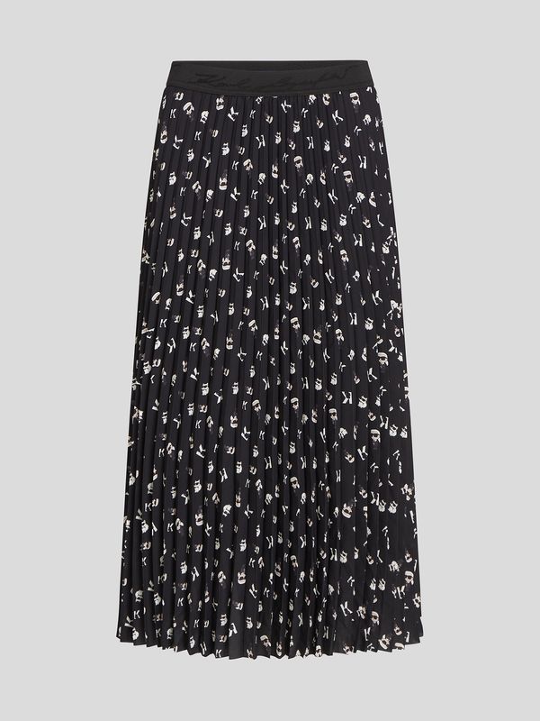 IKON KARL AOP PLEATED SKIRT