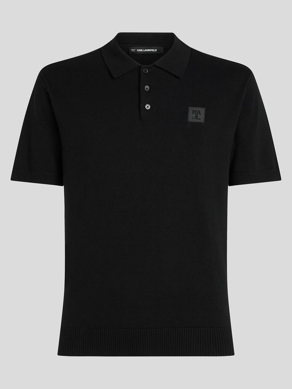 KNIT POLO WITH PATCH S/SLV
