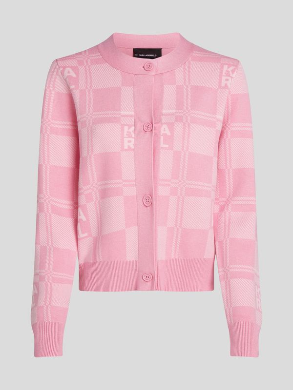 VARSITY CHECK LOGO CARDIGAN