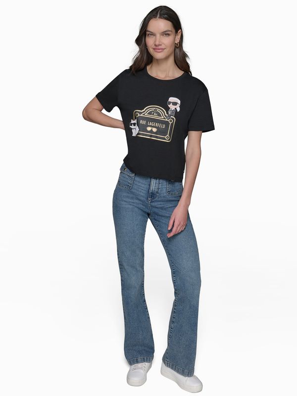 RUE LAGERFELD CROP TEE SHIRT