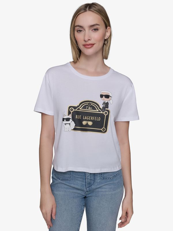 RUE LAGERFELD CROP TEE SHIRT