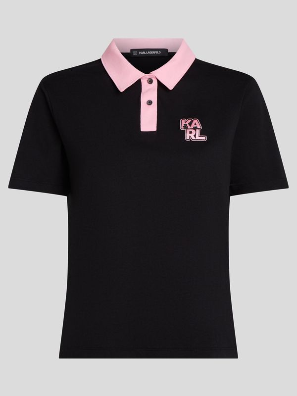 Polo Varsity de algodón orgánico con logo Karl