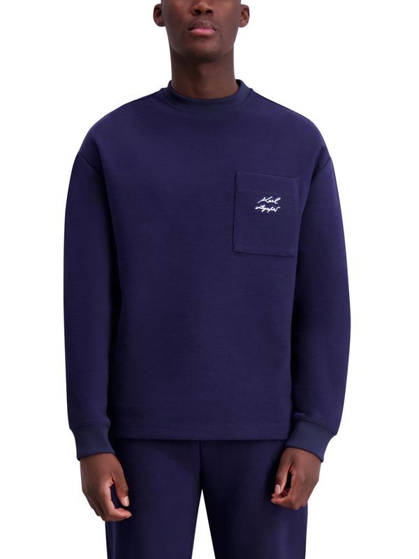 SWEATSHIRT TEXTURED CREWNECK FLEECE W/ CH