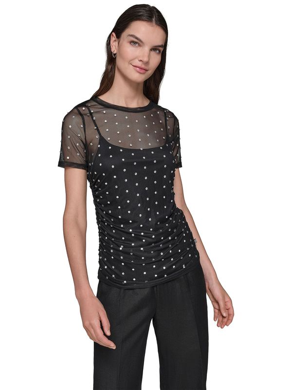 BLUSA RHINESTONES MESH TOP