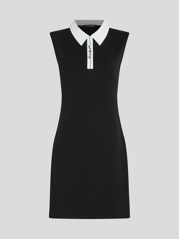 CONTRAST SIGNATURE JRSY DRESS